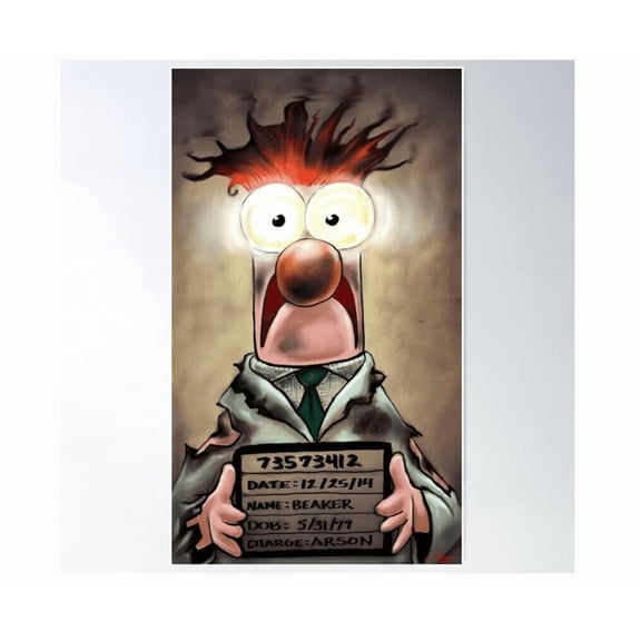 Beaker Muppets Poster Wall Art Home Decor Office Wall Art Living Room Decor, Paper Poster Only