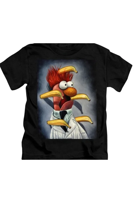 Beaker portrait Muppet character from The Muppet Show black T-shirt JJ3402