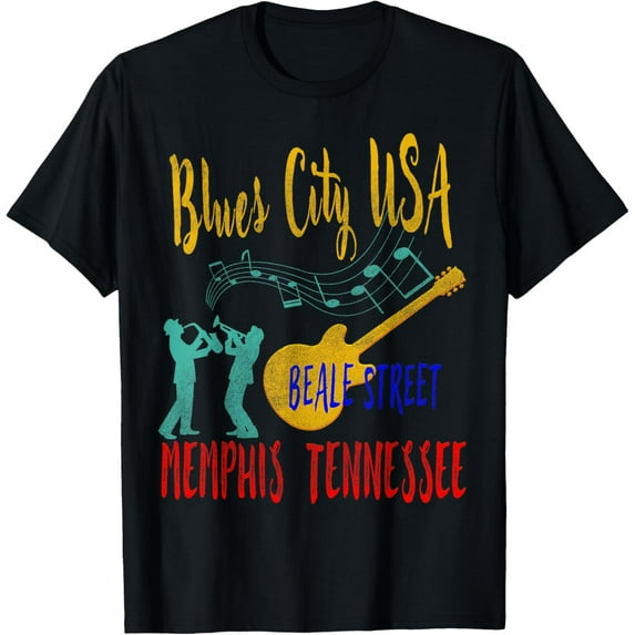 Beale Street Grooves Memphis Music Blues Rock Enthusiast T-Shirt