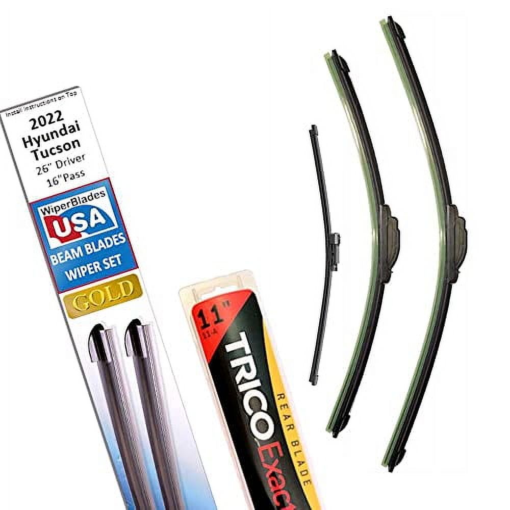 Beam Blade Wipers Replacement Set for 2022 Hyundai Tucson w/Rear ...