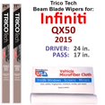 thumbnail image 1 of Beam Blade Wipers (Set of 2) compatible with 2015 Infiniti QX50, 1 of 4