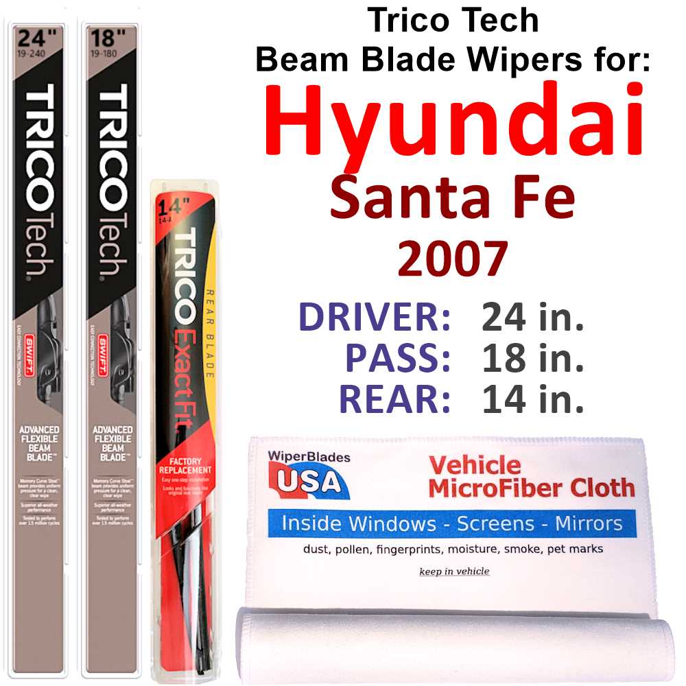 Rear Wiper Arm & Blade For Hyundai Santa Fe (2007-2012) - 14 Inch, OEM Style Replacement