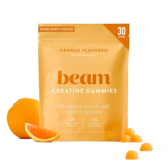 Beam Creatine Gummies – Creatine Monohydrate Gummies with 5g Creatine, Sugar Free, Muscle Strength & Workout Recovery Support