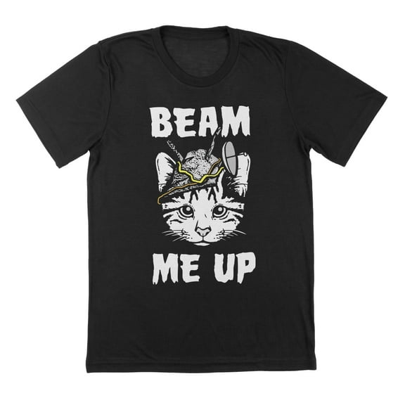 Beam Me Up Humor Graphic Black Mens T-Shirt