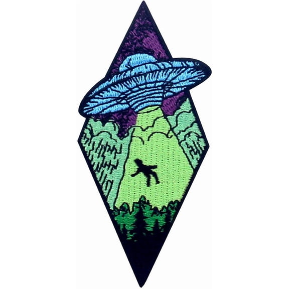 Beam Me Up X-File UFO Alien Patch Embroidered Applique Iron On Sew On Emblem