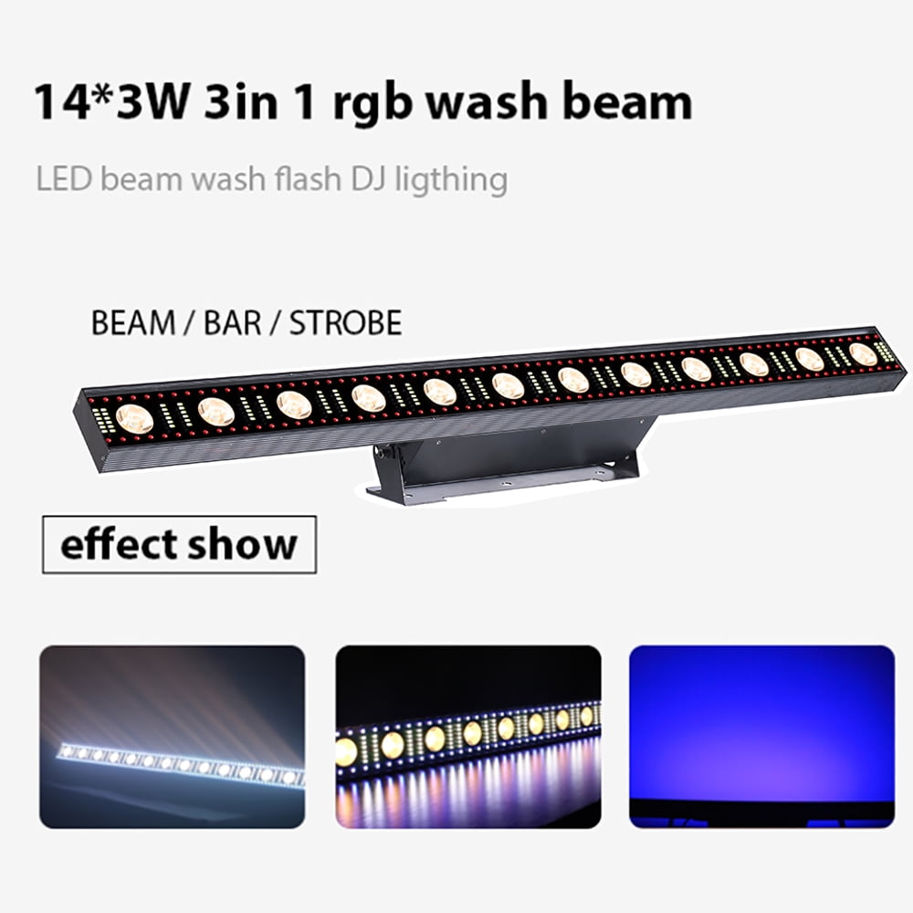 Beam Wash Strobe 3in1 Effect 14x3w LED Pixel Wall Washer Stage Light 168*0.5w LED Background Wash Strobe Bar  DJ Lighting