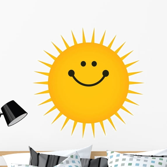 Beaming Sun Wall Decal by Wallmonkeys Peel and Stick Graphic (36 in W x 36 in H) WM103962