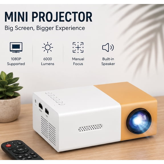Beamly Video projectors,Mini Projector for Phone - Portable Outdoor Movie Projector, HD 1080P Supported Video Projector