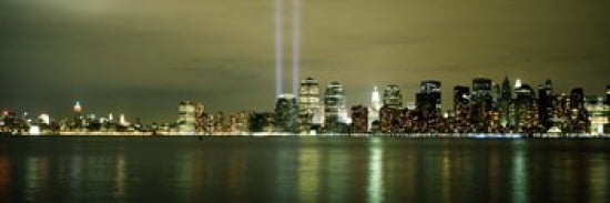 Beams Of Light New York New York State USA Canvas Art - Panoramic Images (36 x 12)