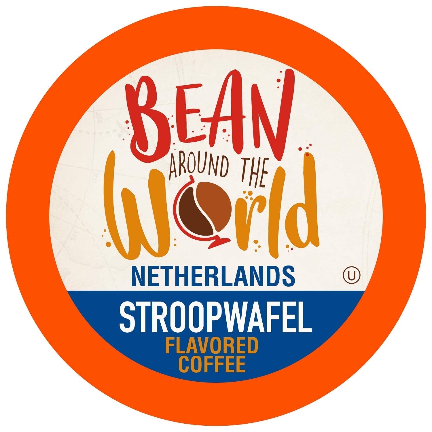 Bean Around the World Stroopwafel Flavored Coffee Pods 100% Arabica Coffee Beans, 40-Pack
