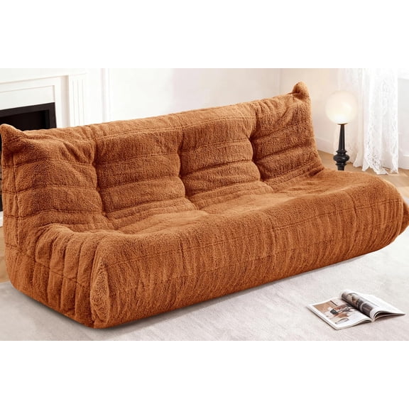 Bean Bag 3-Seater Chair Big Sofa Beanbag Chair for Adults Fireside Chair Bean Bag Lounger with Memory Foam Filled for Home,Apartment or Gaming VenueBrown Teddy