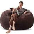 thumbnail image 1 of Bean Bag Chair 4FT,  Large Memory Foam Filled Chair for Adults and Teens, Soft Sofa with Removable Flannel Cover, Round Couch for Living Room Bedroom College Dorm, 1 of 8