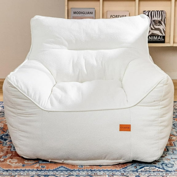 Bean Bag Chair for Adults, Comfy Tufted Bean Bag Chair Sofa with Armrests, Lazy Beanbag Chair with Foam Filler Stuffed Bean Bag Couch Sofa for Reading in Bedroom, Living Room and Dorms