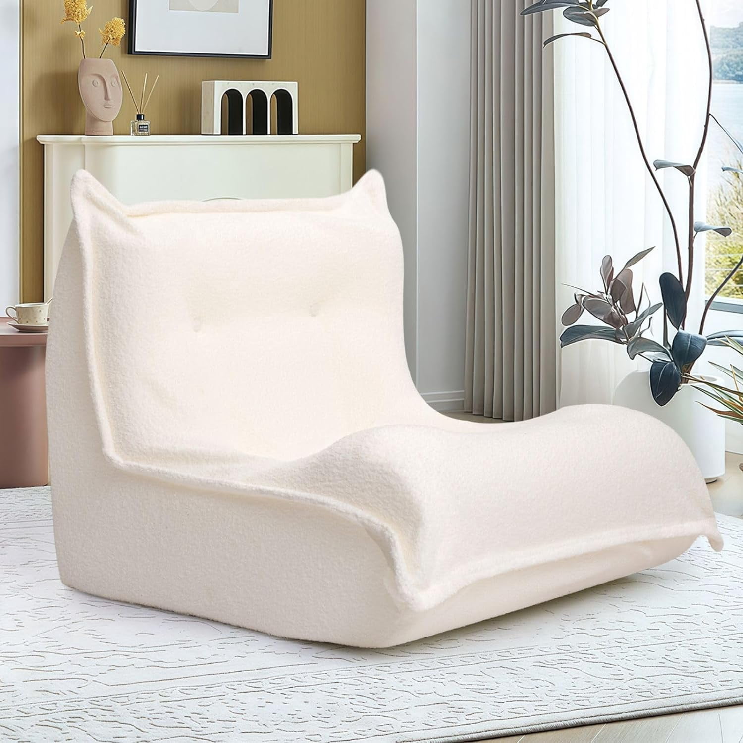 Bean Bag Chair for Adults, Fireside Lounger Chair Giant Bean Bag, Large ...
