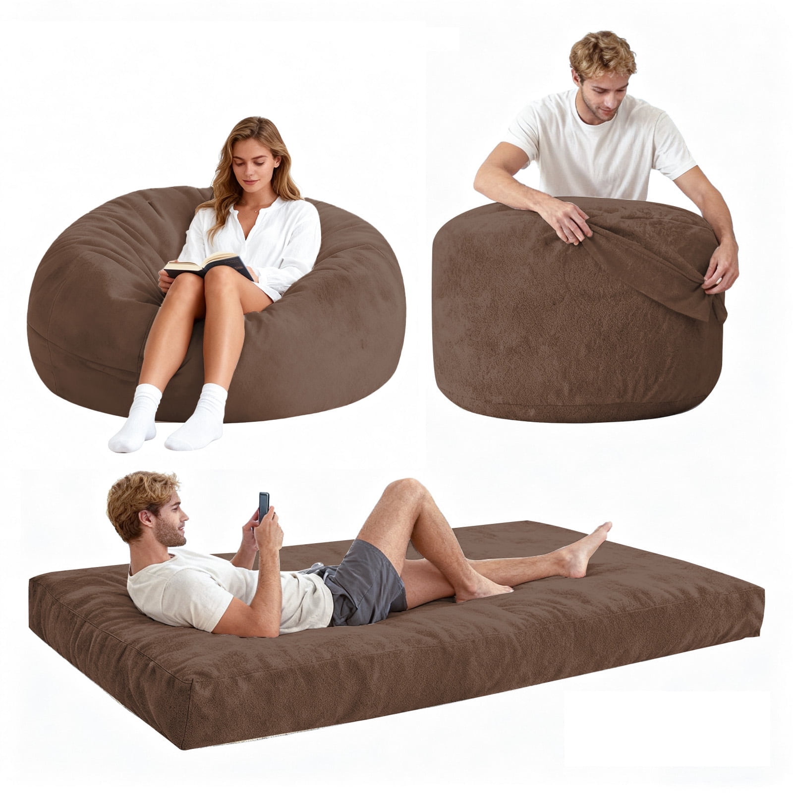 Bean Bag Chair for Adults, Floor Bean Bags Offers Ample Space for Adults,Memory Foam Giant Bean Bags,Lounger Versatile Design Suits Any Room,Movie Nights,Reading.