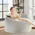 thumbnail image 1 of JONPONY Bean Bag Chair for Adults, Oversized Beanbag for Gaming Reading Foam Filled Couch Furniture with Soft Removable Cover, Giant Round Comfy Sofa for Living Room Bedroom College Dorm,Beige Gray, 1 of 15