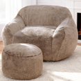 thumbnail image 1 of Bean Bag Chair Bean Bag Chairs for Adults Comfy Beanbag Chair with Spacious Design Giant Bean Bag Couch with Armrest Large Bean Bag Chair with Filler for Living Room Bedroom (Khaki), 1 of 8