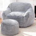 thumbnail image 1 of Bean Bag Chair Bean Bag Chairs for Adults Comfy Beanbag Chair with Spacious Design Giant Bean Bag Couch with Armrest Large Bean Bag Chair with Filler for Living Room Bedroom (Khaki), 1 of 8