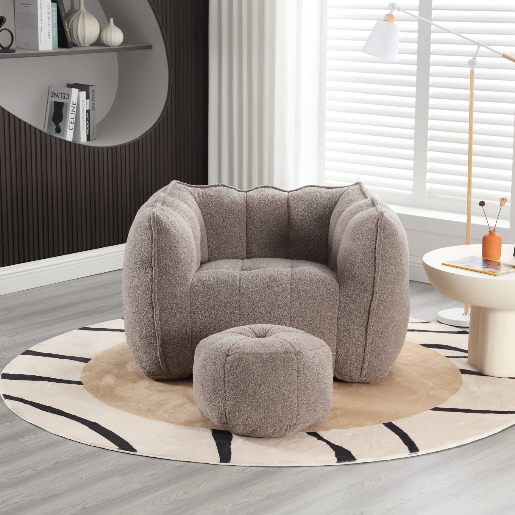 Bean Bag Chair Bean Bag Couch with Footstool Square Lazy Sofa Bean Bag Sofa with High Resilient Foam for Living Room Bedroom College Dorm Coffee Walmart Business Supplies