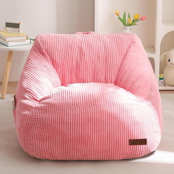Bean Bag Chair, Bean Bag Couch with Handle, Comfy Chair for Boys and Girls, Accent Sofa Chair with Pocket for Gaming Reading Relaxing,