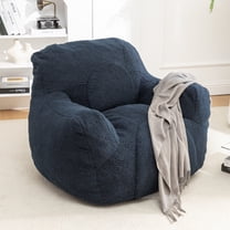 Bean Bag Chair, Bean Bag Sofa with Tufted Soft Stuffed Filling, Fluffy and Lazy Sofa, Comfy Cozy Bean Bag Chairs with Memory Foam for Dorm, Apartment, Living Room,Dark Blue