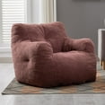 thumbnail image 1 of Bean Bag Chair, Bean Bag Sofa with Filler, Soft Teddy Fabric BeanBag Chair, Fluffy and  Lounge Chair for Bedroom, Living Room, Red, 1 of 7
