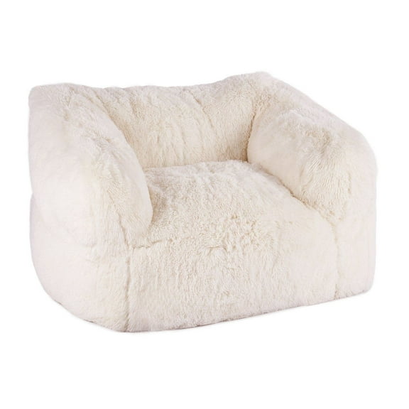 Bean Bag Chair, BeanBag Sofa Chair with Armrests for Adults, Fluffy Plush & High-Density Foam Filling Adult Bean Bag with Zapper, Comfy Lazy Sofa Chair Ideal for Living Room, Bedroom, Beige