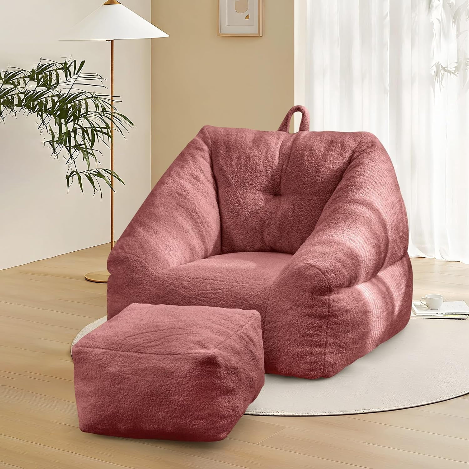 Bean Bag Chair Big Beanbag Chair with Ottoman Adult Bean Bag Chair with ...