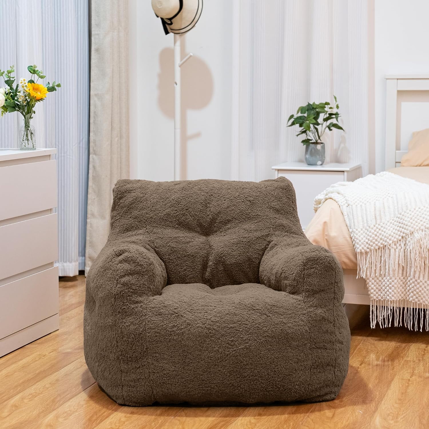 Bean Bag Chair, Bean Bag Chairs with Tufted Soft Stuffed with Filler ...