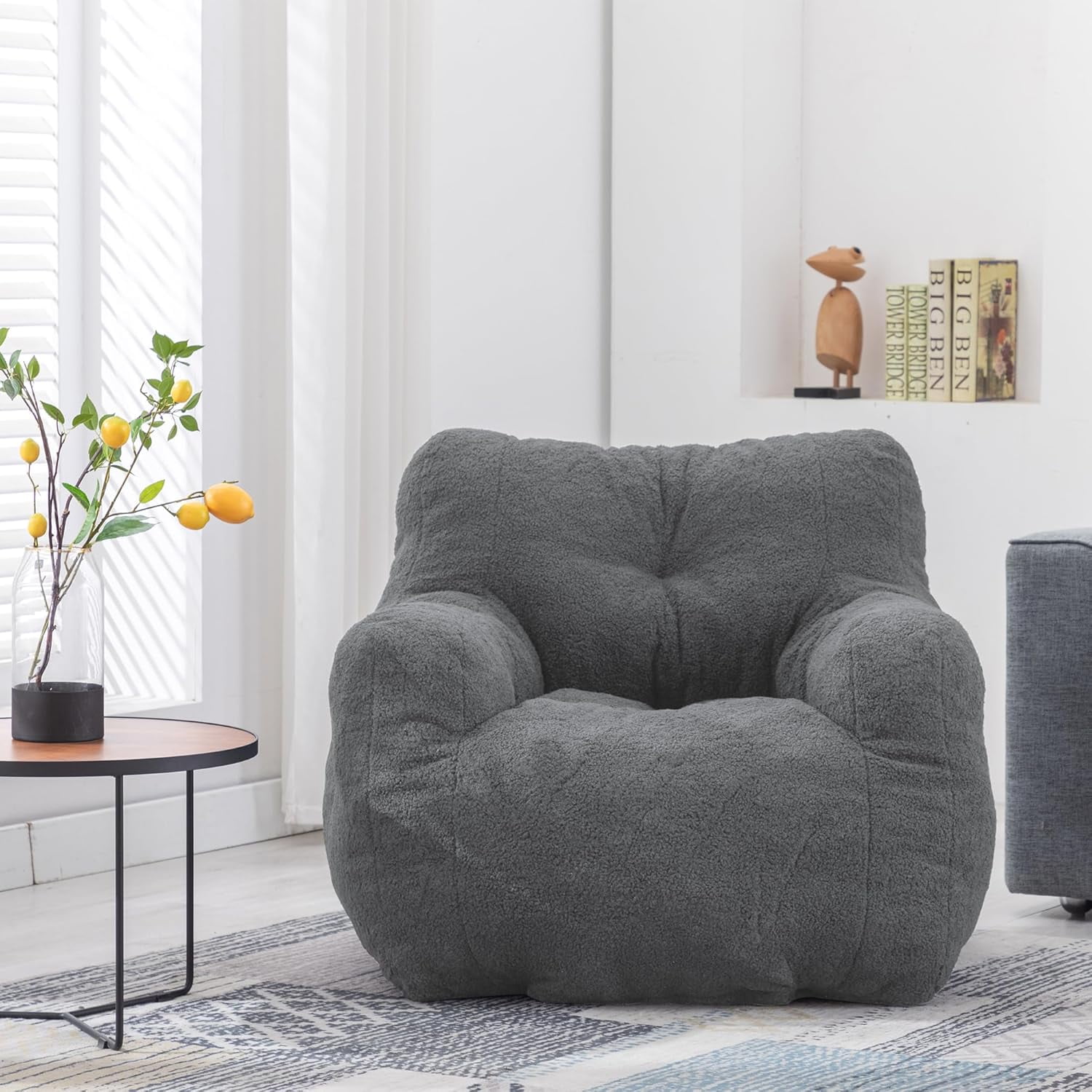 Bean Bag Chair, Bean Bag Chairs with Tufted Soft Stuffed with Filler ...