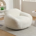 thumbnail image 1 of Bean Bag Chair, Comfy Bean Bag Sofa for Adults, Stuffed Floor Sofa with Supportive Backrest & Armrests, Modern Faux Fur Accent Chair for Living Room & Bedroom, Off White, 1 of 11
