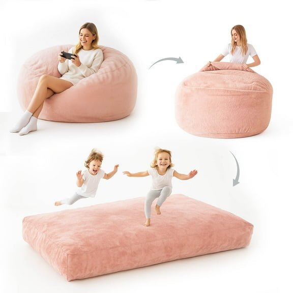 Bean Bag Chair,Convertible Bean Bag Chair Bed Giant Bean Bag Chairs for Adults Memory Foam Bean Bag Bed for Adults Bean Bags Chair that Turns into Bed