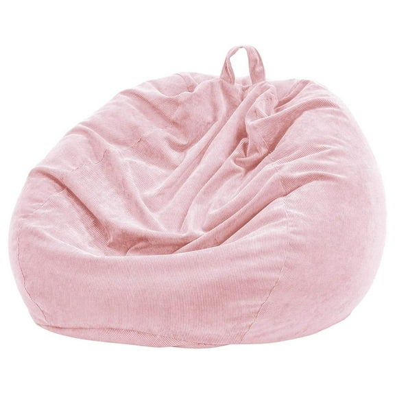 Bean Bag Chair Cover 35x43, 300L Corduroy Storage Cover - Large Stuffable Chair for Adults & Kids, Washable Gaming Chair Cover, Pink