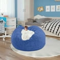 thumbnail image 1 of Bean Bag Chair Cover (Cover Only, No Filler), 53.1×25.5inGiant Bean Bag Bed Cover for Adults, Round Soft Fluffy PV Velvet Bean Bag Lazy Sofa Bed Cover, Washable Big Size Bean Bag Cover, 1 of 5