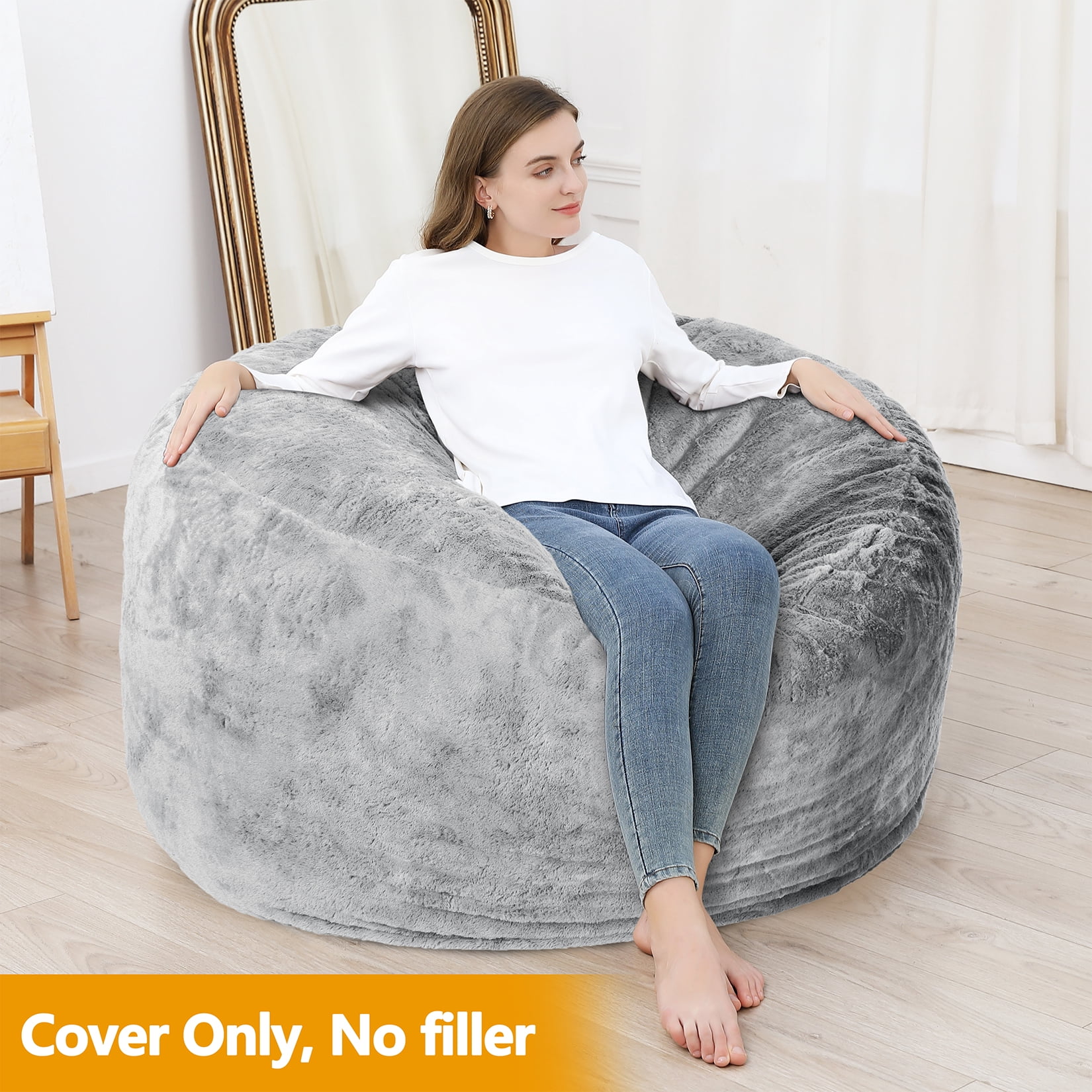 Snow - Sustainably Made Bean Bag Chair Cover