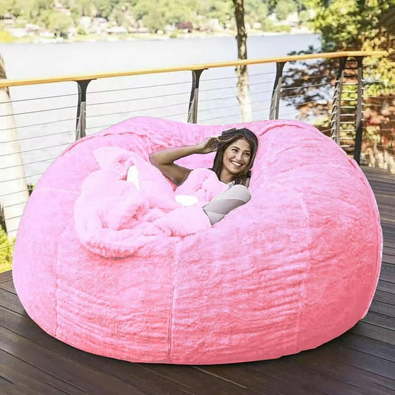 Bean Bag Chair Cover (No Filler), Fluffy Washable Large Bean Bag Chairs Cover for Adults for Living Room Bedroom Furniture