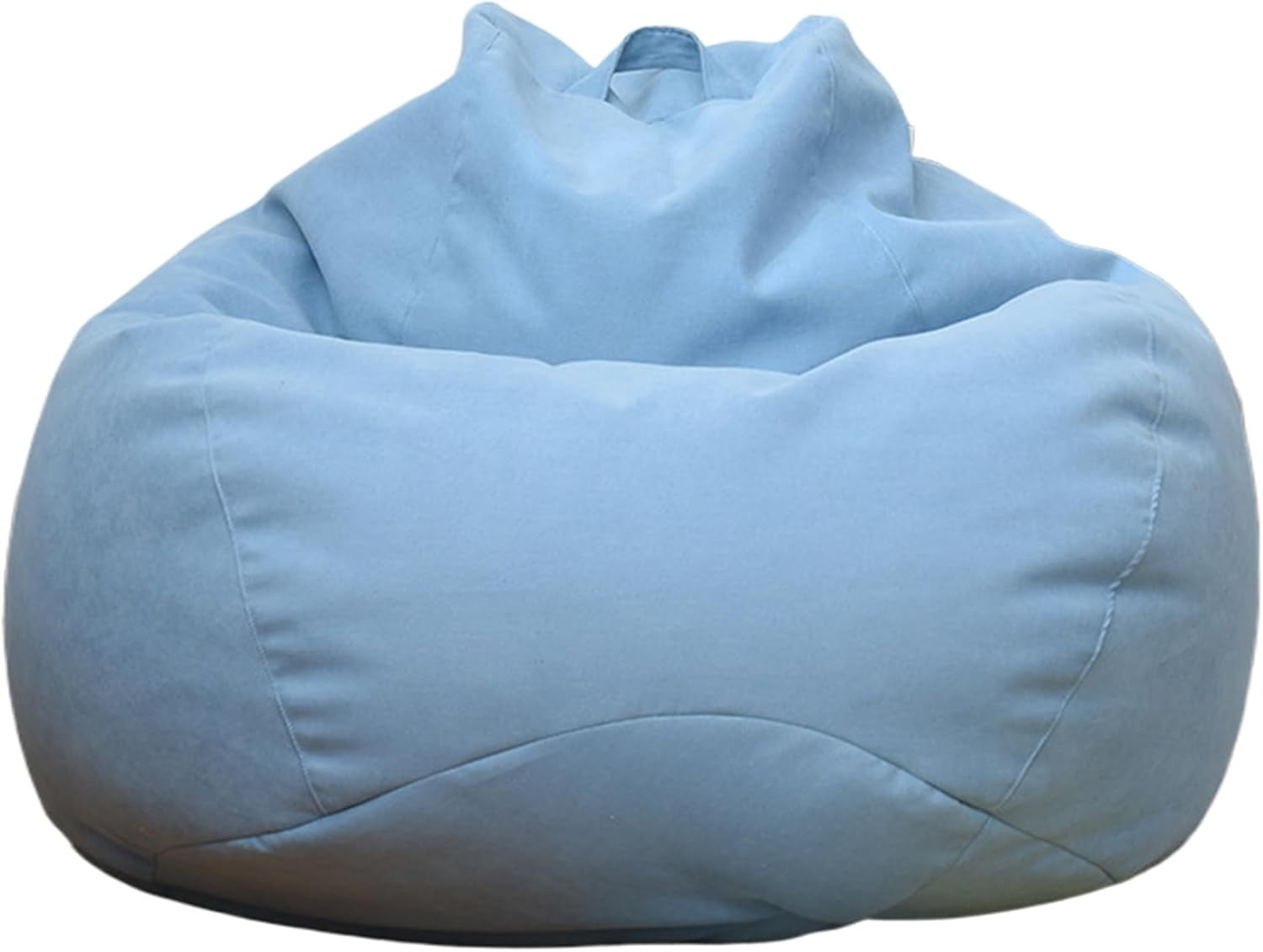 Bean Bag Chair Cover:(No Filler) Stuffed Animal Storage Bean Bag Covers,Soft Cotton Linen Beanbag Chair Cover,Washable Bean Bag Chairs for Kids Adults (Blue, L:36-43inch)