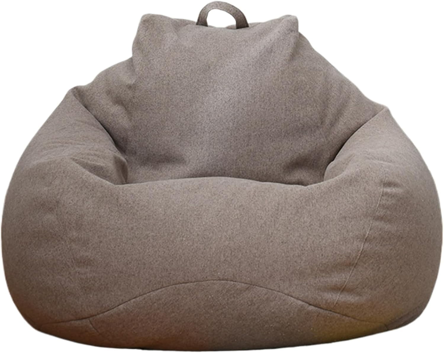 Bean Bag Chair Cover:(No Filler) Stuffed Animal Storage Bean Bag Covers,Soft Cotton Linen Beanbag Chair Cover,Washable Bean Bag Chairs for Kids Adults (Brown, L:36-43inch)
