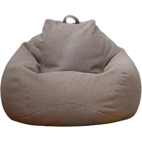 Bean Bag Chair Cover:(No Filler) Stuffed Animal Storage Bean Bag Covers,Soft Cotton Linen Beanbag Chair Cover,Washable Bean Bag Chairs for Kids Adults (Brown, S:27-32inch)