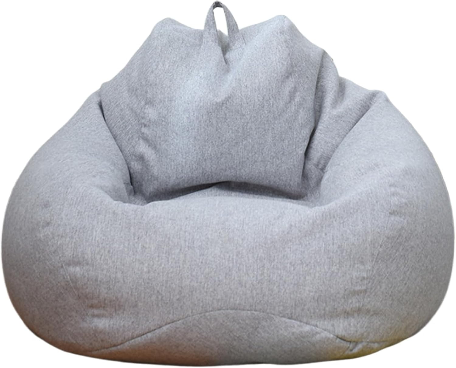 Bean Bag Chair Cover:(No Filler) Stuffed Animal Storage Bean Bag Covers,Soft Cotton Linen Beanbag Chair Cover,Washable Bean Bag Chairs for Kids Adults (Light Gray, S:27-32inch)