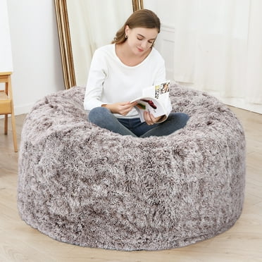 Bean Bag Chair Cover Only, 4FT/5FT Soft Plush Bean Bag Cover No Filler, Giant Adult Beanbag Chair Cover, Washable Bean Bag Couch Cover