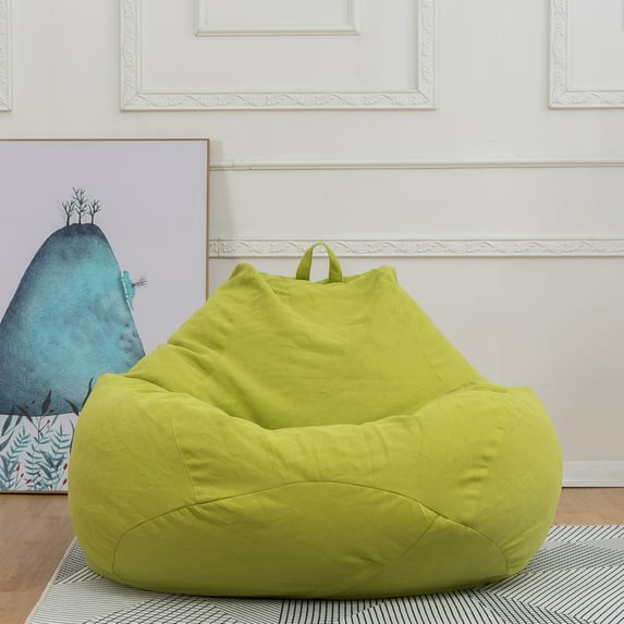 Bean Bag Chair Cover Only - Stuffed Animal Storage & Memory Foam Washable Bean Bag for Adults Kids Teens (31.5 - 35.4in)