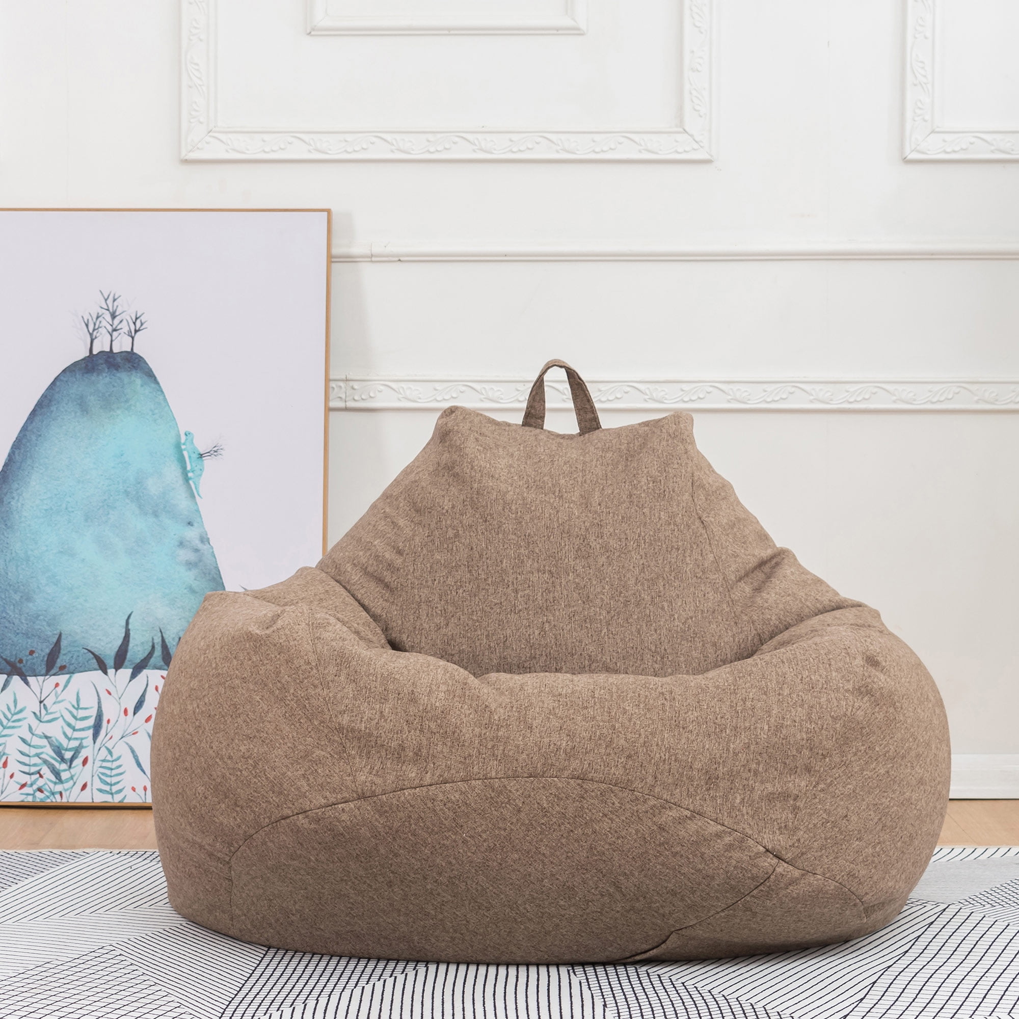 Bean Bag Chair Cover Sofa Cover Beanbag Chair Cover Perfect for Reading Alternative Seating Cover for Adults and Kids Cotton Linen Bean Bag Storage