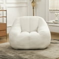thumbnail image 1 of Bean Bag Chair with Filler, Bean Bag Sofa with Tufted Soft Stuffed Filling, Fluffy and Lazy Sofa, Comfy Cozy BeanBag Chairs with Memory Foam for Dorm, Apartment, Living Room, White, 1 of 8