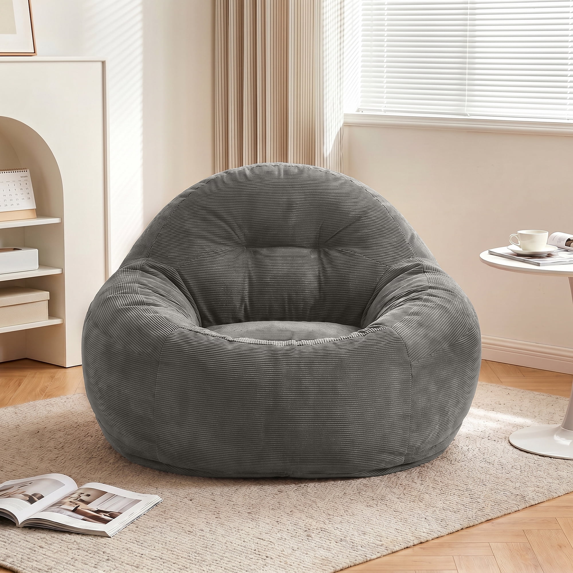 Bean Bag Chair with Filler, Bean Bag Sofa with Tufted Soft Stuffed Filling, Fluffy and Lazy Sofa, Comfy Cozy BeanBag Chairs with Memory Foam for Dorm, Apartment, Living Room