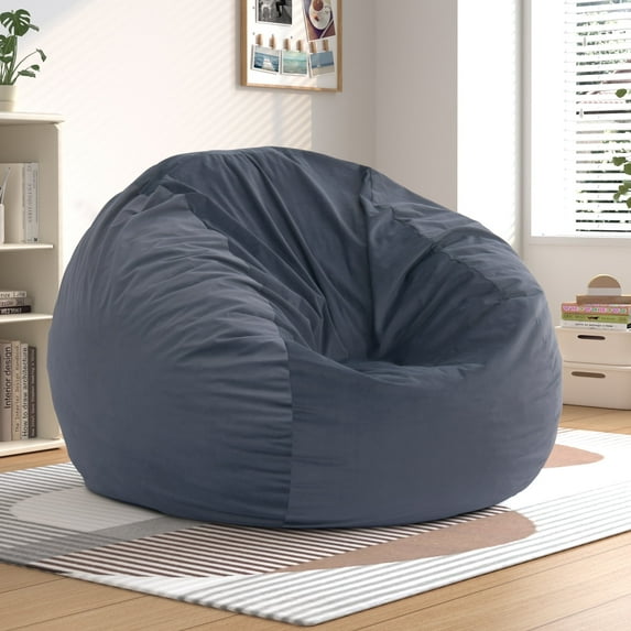 Bean Bag Chair Full Size ZETDIY Foam Filled with Removable Cover