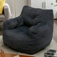 thumbnail image 1 of Bean Bag Chair, Giant Ultra Soft Cotton Linen Arm Chair, Tufted Soft Stuffed with Filler, Fluffy and Lazy Sofa, Comfy Leisure Sofa Chair for Reading, Gaming, Bedroom, Living Room, Apartment, Dark Gray, 1 of 9