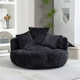 thumbnail image 1 of Bean Bag Chair, Lazy Round Sofa with Pillows and Armrests, Oversized High Back Armchair Single Gaming Sofa Chair Accent Floor Soft Lounge Chair, for Bedroom Living Room Playroom, Black, 1 of 7