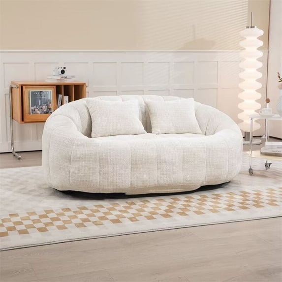 Bean Bag Chair, Lazy Sofa Chair with Pillows and Armrests, Durable Comfort Lounger High Back Bean Bag Chair Couch for Adults Kids Bedroom Living Room Playroom, Beige
