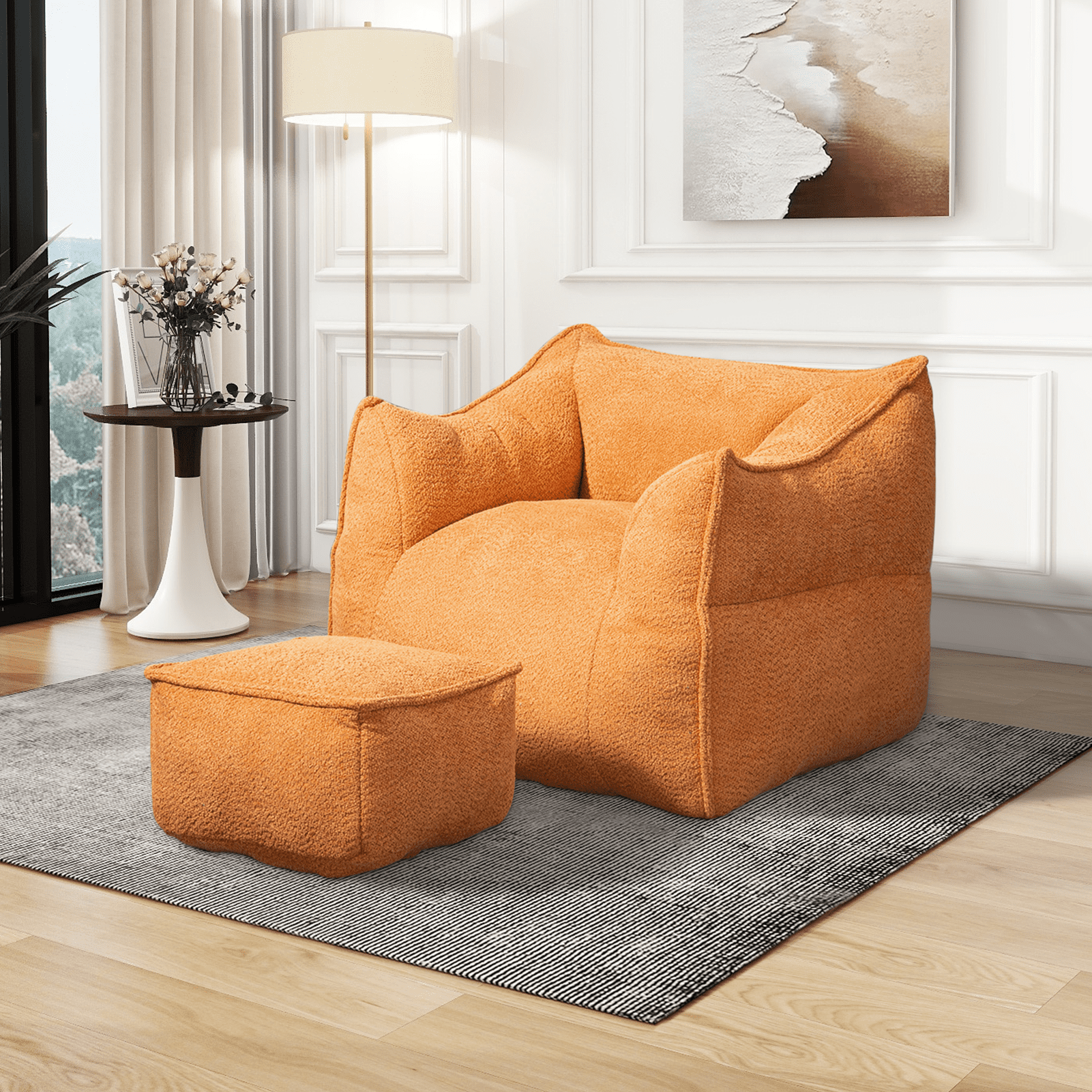 Bean Bag Chair Lazy Sofa/Footstool Durable Comfort Lounger High Back Bean Bag Chair Couch for Adults and Kids, Indoor & Outdoor